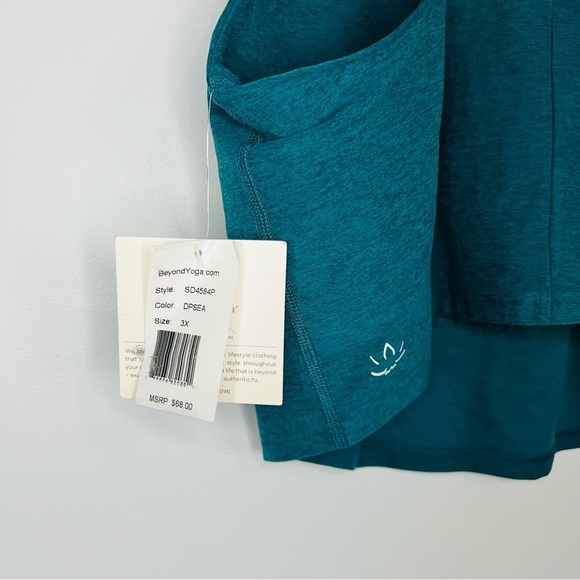 Beyond Yoga Spacedye Focus Cropped Tank Teal Sleeveless Crop deep sea Heather 3X - Picture 5 of 5
